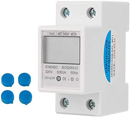 Broco 220v stromzähler, stromzähler hutschiene,5 (80) Ein 1-Phasen 2P DIN-Schienen-Stromzähler Elektronischer KWh-Zähler