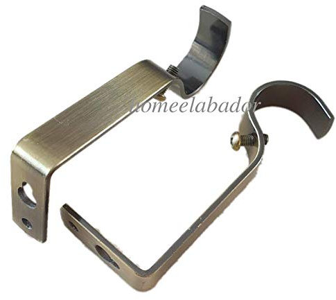 HomeElabador® Lot de 2 supports muraux en métal pour tringle à rideaux - 28 mm - Bronze - Avec vis pour tringles à rideaux