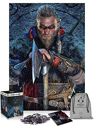 Good Loot Assassin's Creed Valhalla Eivor - 1000 Teile Puzzle für Erwachsene und Kinder ab 14 Jahren - 68x48cm Gaming Puzzle mit Poster und Tragetasche - Assassin's Creed Merchandise
