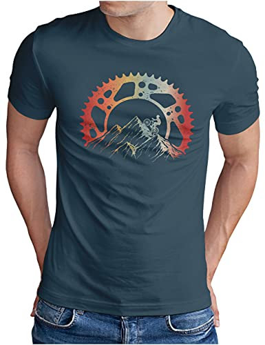 OM3® Mountain Bike T-Shirt - Herren - Fahrrad Offroad Mountainbike MTB - Denim, S