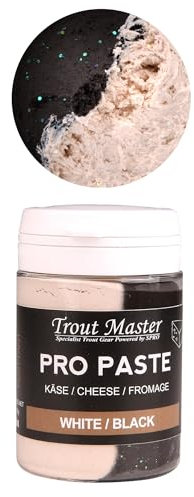 Trout Master Forellenpaste zum Forellenangeln 60g Pro Paste Teig, Farbe/Aroma:White-Black/Käse