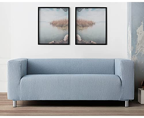 Lanovenanube C01 Sofabezug, hohe Armlehne, bi-elastisch, Klippan-kompatibel, 2-Sitzer, Elfenbein