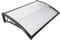 Front Door Canopy Outdoor 120x80cm, Rain Shelter Awning Window Roof Cover for Door Porch Canopy Rain Protector Polycarbonate Roofing Sheets Awning Patio Door Canopies for Outside (Black)