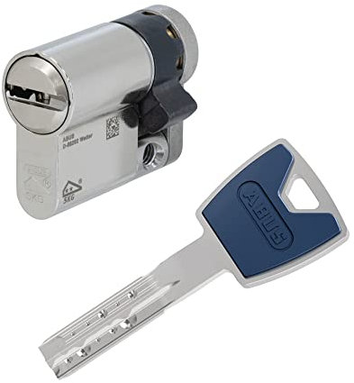 ABUS EC880 Halbzylinder 35/10 inkl. 5 Schlüssel - Wendeschlüssel-Sicherheitszylinder - Sicherungskarte - Modulsystem - mit Farbkappe - Patentschutz bis 2030