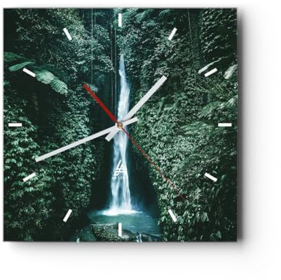 ARTTOR Modern Wanduhr 40x40cm Quadrat Glasuhr Landschaften Natur - 5103
