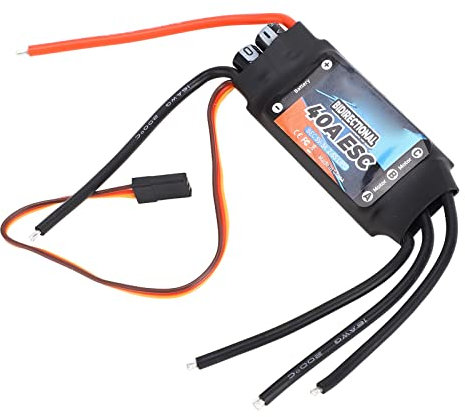 Dilwe ESC sans Balais Bidirectionnel 40A, Moteur sans Balais 2‑6S RC ESC 40A pour Bateau de Voiture RC, Noir