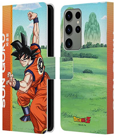Head Case Designs Offizielle Dragon Ball Z Son Goku Saiyan Arc Characters Leder-Wallet-Hülle Kompatibel mit Samsung Galaxy S23 Ultra 5G
