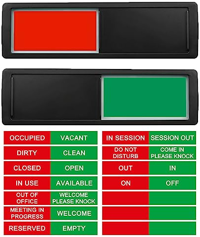 Custom Privacy Türschilder – Vacant, Occupied, Do Not Disturb, On Off, Out of Office, Schwarz