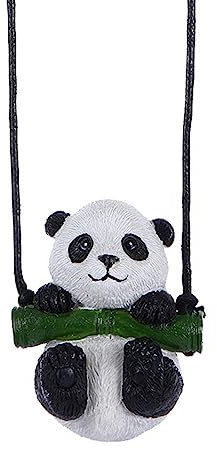 Ornamento di Altalena per Auto, Panda Decorazione Specchietto Interni Carino Accessorio di Sospensione Automatica per Casa Ufficio Auto