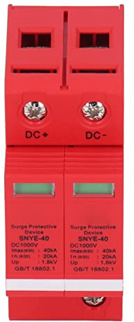 1.8KV 40Ka DC PV Surge Protector Surge Protection Breaker Device Lightning Protection Circuit Breaker 35mm Electrical Guide Rail Installation(2P)