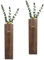2 Stück Holz Vase Wand, Blumenvase Rustikal, Tischvase Holz, Hängende Vase für Getrocknete Blumen Zweige Pampasgras Künstliche Pflanzen, Wanddekoration für Zimmer Party Weihnachten Hochzeit