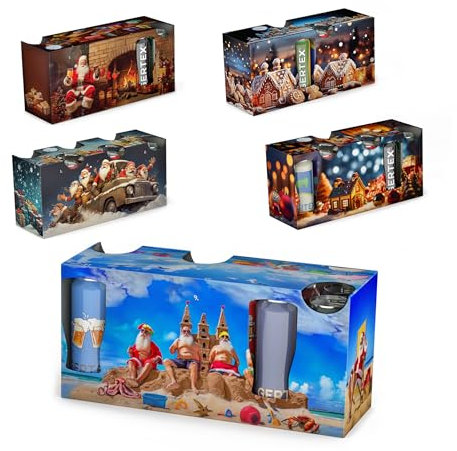 Gertex Holiday DIY DIY Build Your Own 12-Pack Getränkebox Adventskalender | 5, 12er-Pack Boxen mit 5 verschiedenen Feiertags-Designs