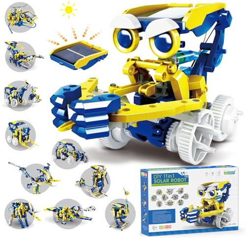 Robot Solaire Jouet Enfants, 11 in 1 Robots Solaire Robotique Intelligent Jeux de Construction Éducative Jeu Exterieur Experiences Scientifiques Cadeau Noël Anniversaire pour Garçon Fille 8+ Ans