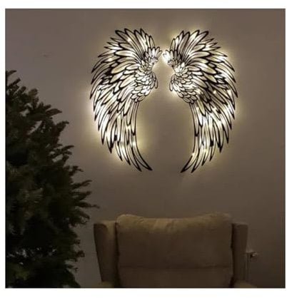 Engelsflügel Wandkunst,engelsflügel wanddeko,wanddekoration,metall wanddeko,Ausgehöhlte Wand Engelsflügel Kunstskulptur Elegante Wohnkultur für Wohnzimmer,Schlafzimmer,Esszimmer,Akzentstück im Garten