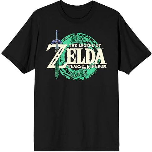 Bioworld The Legend of Zelda Tears of The Kingdom Logo Crew Neck Manica Corta Nero Adulto T-Shirt, nero, S