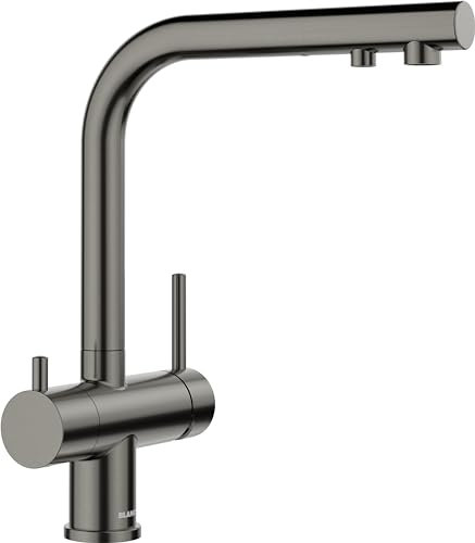 BLANCO FONTAS II Filter | Küchenarmatur in satin dark steel | Hochdruck | Rückflussverhinderer | Keramik Kartusche | Gesicherte Wasserqualität & wassersparend | Filter wird zusätzlich benötigt