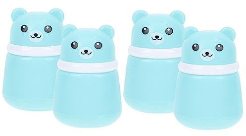 Ipetboom 4stücke Bärenförmiger Puderbox Mit Puderquaste Tragbarer Kosmetikbehälter Für Körperpflegeprodukte Für Neugeborene Sommer