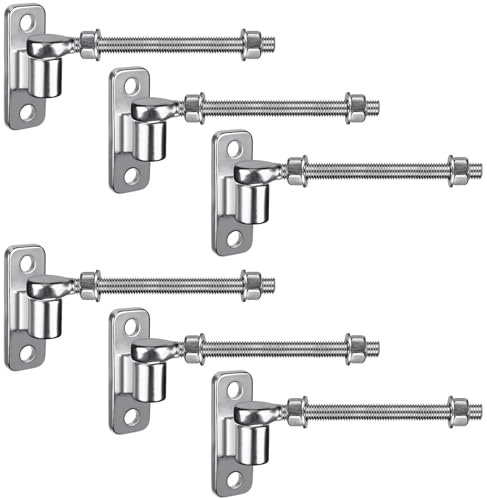 Insaga Lot de 6 charnières de portail M12 robustes de 16 mm à crochet à goupille avec plaque de charnière à œillet en acier inoxydable pour portail de ferme/clôture en bois/allée, 254 mm