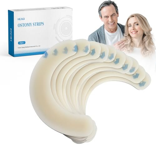 Heagimed 20 Stück Stoma Barriere Ring Leck, Hautbarriere Fixierstreifen Elastic Barrier Strips Stoma Pflege Klebeband Für Stomabeutel, Ostomie-Zubehör
