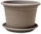 teramico Lot de 4 Pots de Fleurs Ronds en Plastique avec Soucoupe - Couleur Anthracite, Terre Cuite et Taupe - Différentes Tailles (Taupe, diamètre 20 cm)