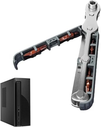 Destornillador de trinquete de 90 grados, destornillador de bolsillo, llave de trinquete de perfil bajo de alto par, destornillador de trinquete multifuncional, relleno de calcetines para hombre para