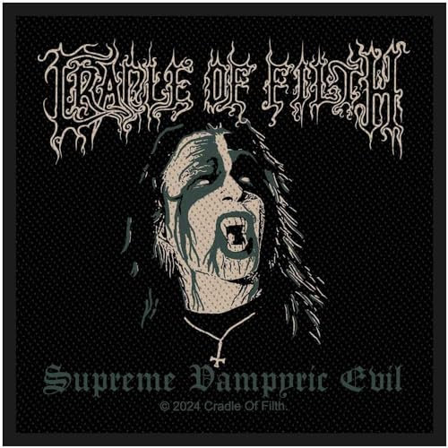 Cradle of Filth Supreme Vampiric Evil Woven Standard Patch (One Size) (Black/White)