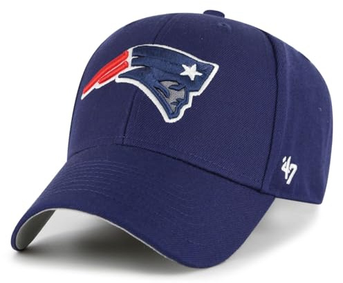 47 NFL New England Patriots MVP Unisex-Baseballkappe, Verstellbarer Klettverschluss, Einheitsgröße, Team Logo, Farbe Helles Marineblau