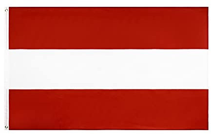 Österreich Fahne 90x150 cm, Österreich Flagge, Österreichische Flaggen mit Messing-Ösen, Polyester, 78g, Austria Flag