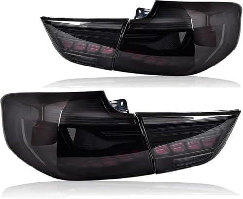 TIUEO Auto Rückleuchte für BMW 3 Series GT F34 GTS 2014-2015 Rückleuchten Bremslicht Heckleuchte Hintere Bremsleuchte Äußeres Rücklicht Schlussleuchte Montage Auto Zubehör,Smoked Full Set