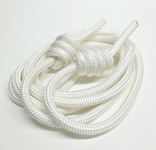 Flow Rope for Fitness High Performance Double Braid Workout Adjustable Flow Jump Rope for Men Women Training Indoor Outdoor Cardio Exercise Rope (White 2.8mt 460g)