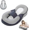 Baby Wedge Pillow for Infant Support Cushion Reflux Breastfeeding Adjustable Wedge Baby Lounger Pillow with Safety Strap for Reducing Spit-Up, Bottle Feeding, Tummy Time Portable And Washable (BB)
