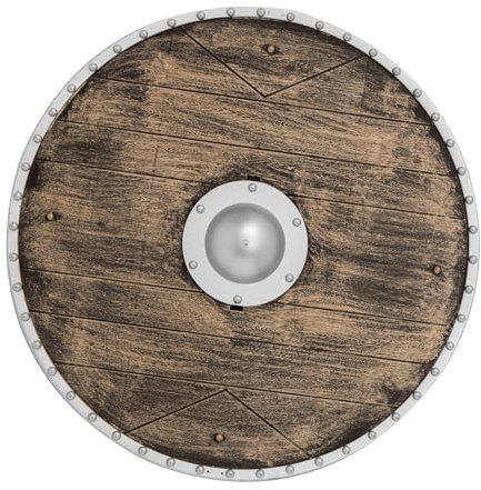 W WIDMANN MILANO Party Fashion - Wikinger Schild mit Griffen, 40 cm, Accessoire für Wikinger-, Ritter-, Römerkostüme