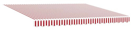 vidaXL Tenda Retrattile Manuale a Righe Rosse e Bianche 400x300 cm - Resistente ai Raggi UV, Impermeabile, Ombra per Balcone e Spazi Esterni, Tenda da Patio, Copertura e Rifugio, Protezione dal Sole