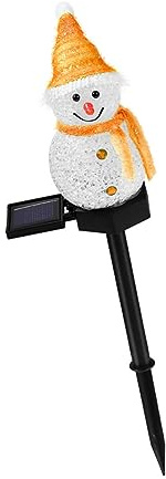 YARNOW Solar Gartenleuchte Schneemann Form Solarleuchte Außen Led Gartendeko Erdspieß Witterungsbeständig Für Rasen Weg Einfahrt Terrasse Pfadbeleuchtung