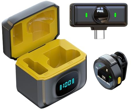 Raypontia Microfono Clip Microfono A Clip Magnetico Per Registrazione | Batteria 12 Ore Per Video Canto Musica Social Vlogging Registrazione Filmati
