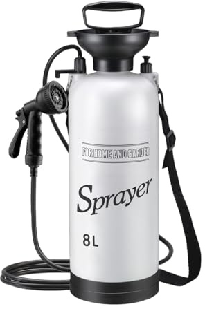 TGpao Portable Camping Shower - 5L/8L/10L Manual Pressure Outdoor Shower with Spray Nozzle for Beach Surfing, Construction Site & Student Dormitory (8L)