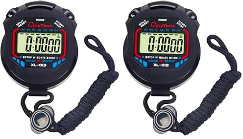 Digitale, kleine und wasserdichte tragbare Sport-Stoppuhr-Timer für Trainer, Schiedsrichter und Sport im Allgemeinen (Packung mit 2)