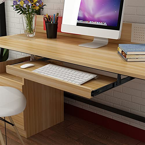 Wooden Keyboard & Mouse Shelf - White/Walnut Pull-Out Keyboard Tray for Home Office & School Supplies, Workspace nizer, Keyboard Drawer & Platform Support.