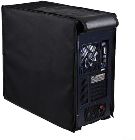 HOHOVYVY Funda protectora para torre de PC, tela Oxford 420D, impermeable, resistente al polvo, con cremallera, fácil de limpiar, protege contra la humedad y los arañazos (62 x 26 x 52 cm)