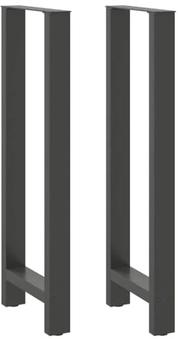 NiuBIKeLasI Lot de 2 pieds de table de bar réglables en acier revêtu par pulvérisation 50 x (110-111) cm - Pour table haute - Pieds de table robustes - Design moderne - Anthracite