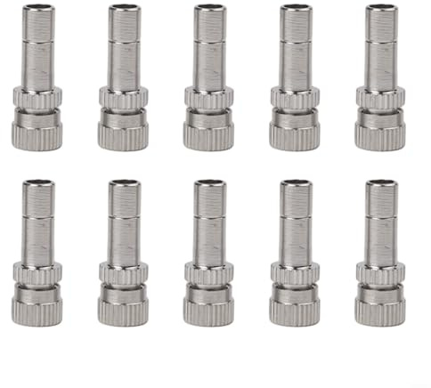 Cushteg Lot de 10 buses de brumisation de 6 mm pour équipement d'arrosage de jardin, baguette de pulvérisation fine avec connexion rapide, buses de pression en cuivre pour tuyau, pour raccords de 27