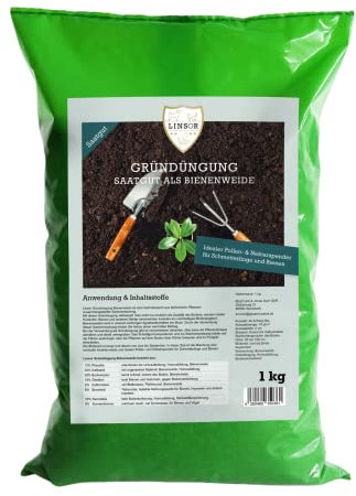 Linsor Gründüngung Bienenmagnet, Samenmischung, Bodenverbesserer, Bodenaktivator, 1kg für 100m²
