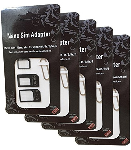 DZYDZR 5-Pack 4 in 1 Sim Card Adapter Kit