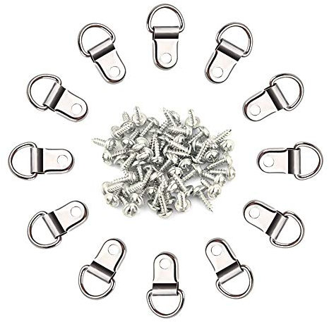 TUPARKA 50 Pack D Ring Picture Frame Hanging Hangers with Screws for Picture Hanging Home Decoration