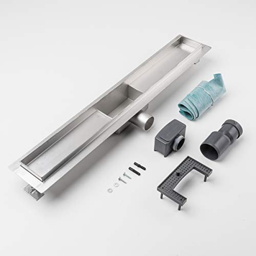 LST Duschrinne 600 x 70 mm Duschablauf Boblauf Ablaufrinne mit Siphon Dichtband