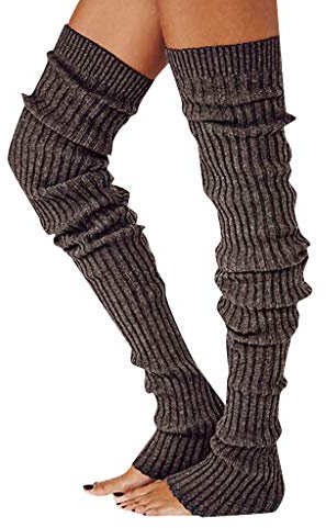 carol -1 Stulpen Damen Lange Winter Beinwärmer Gestrickt Verdicken Beinstulpen Basic Leg Warmer Gestrickte Overknee Damen Stulpen - 1 Paar Extralang Bis Oberschenkel für Ballett, Fitness, Yoga
