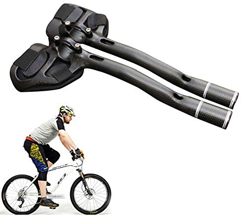 Manubrio Bicicletta Manubri TT Manubrio in Carbonio Aero Appendici Manubrio MTB per MTB Bici da Corsa 31.8 Mm,3K Glossy [Lunghezza Impugnatura 34 Cm]