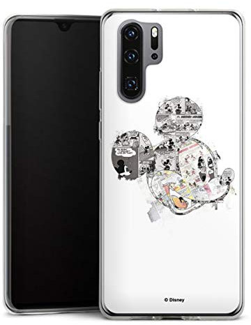 DeinDesign Slim Case extra dünn kompatibel mit Huawei P30 Pro Silikon Handyhülle transparent Hülle Mickey Mouse Offizielles Lizenzprodukt Disney
