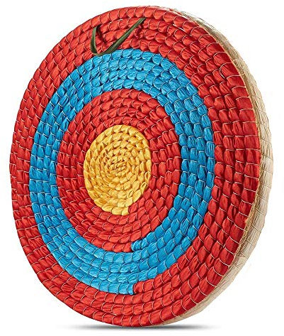 Kjzeex 50x50 cm Traditionelles Festes Bogen-Bogenschießen-Ziel, Outdoor-Sportjagd-Schießziel, Zwei Schichten