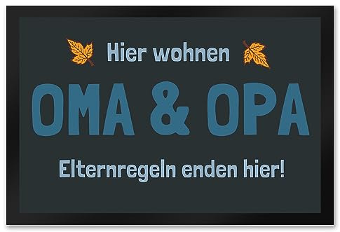 trendaffe - Fußmatte Hier wohnen Oma & Opa - Elternregeln Enden Hier!